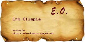 Erb Olimpia névjegykártya